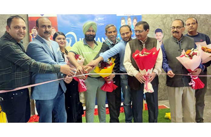 Ranjeet Kalra, Member Sports Council along with Journalists unveiling IPL Wall of Fame at Jammu.