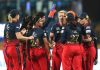 Royal Challengers Bangalore team celebrating victory against UP Warriorz.