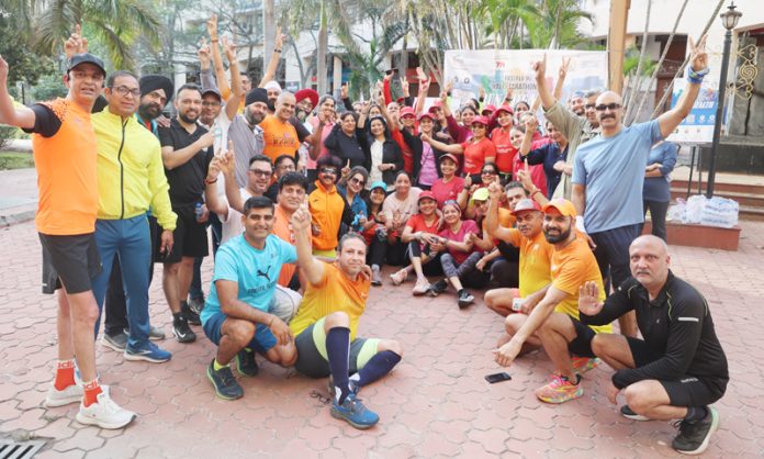 Runners posing during Promo run organised by FICCI FLO JKL at Jammu. Runners posing during Promo run organised by FICCI FLO JKL at Jammu.