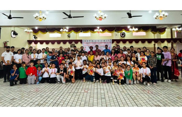 Young players posing during closing ceremony at Jammu.