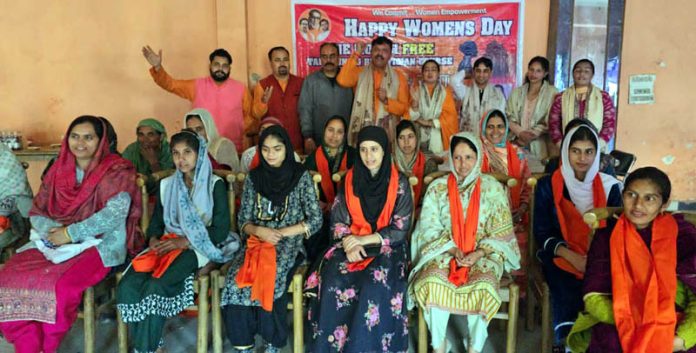 Shiv Sena leaders posing for a group photograph during a function at Jammu on Friday.