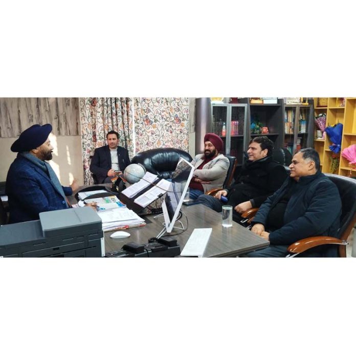 BJP leaders during a meeting with Director Ayush in Jammu on Thursday.