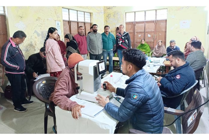 Free eye checkup camp at Trilokpur on Monday.