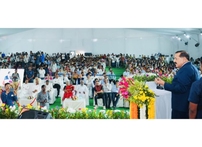 Union Minister Dr. Jitendra Singh speaking after laying foundation stone of first-ever 