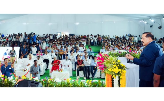 Union Minister Dr. Jitendra Singh speaking after laying foundation stone of first-ever 