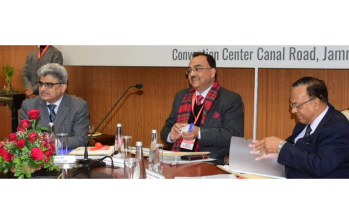 Chief Secretary Atal Dulloo addressing during a conference by Labour & Employment Deptt in Jammu.