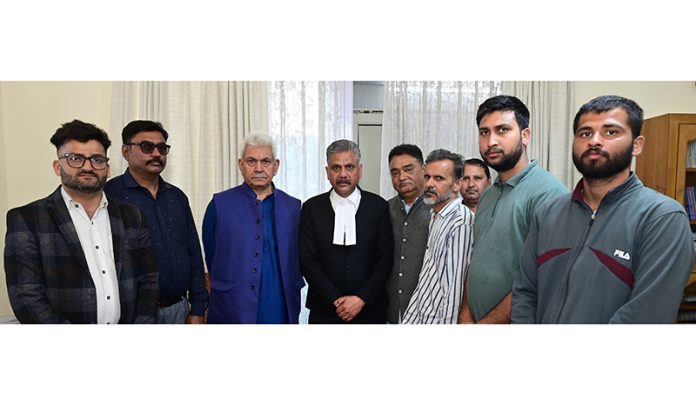 Lt Governor Manoj Sinha meeting family member of missing Seaman.