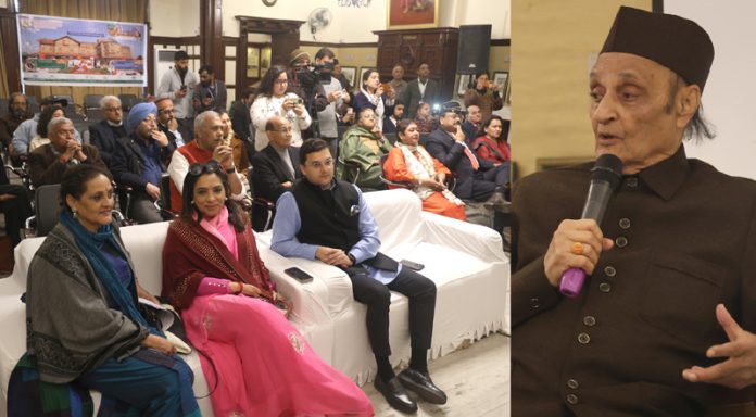 Dr. Karan Singh, the royal scion of erstwhile J&K State, addressing a gathering in Jammu on Friday. -Excelsior/Rakesh Dr. Karan Singh, the royal scion of erstwhile J&K State, addressing a gathering in Jammu on Friday. -Excelsior/Rakesh