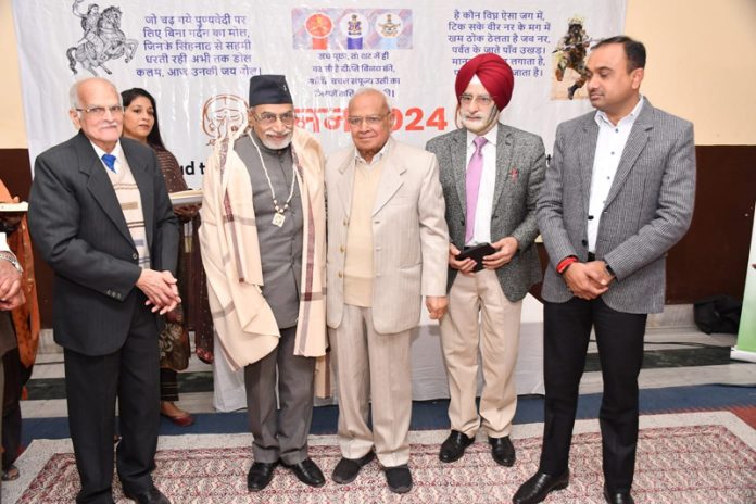 Divisional Commissioner Jammu Ramesh Kumar along with Brig Harcharan Singh and other dignitaries during a function at Talab Tillo, Jammu.