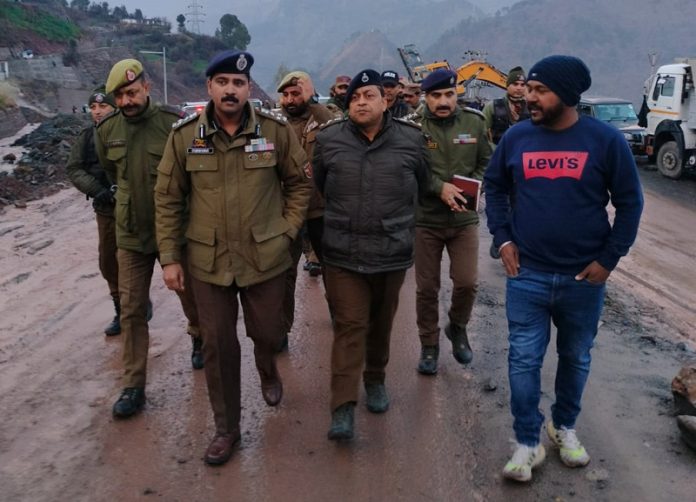 DIG Doda Shridhar Patil inspecting National Highway