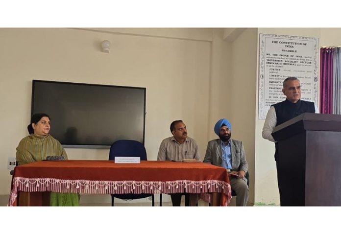 Director ACB, Shakti Pathak addressing during interactive session at JU Law School.