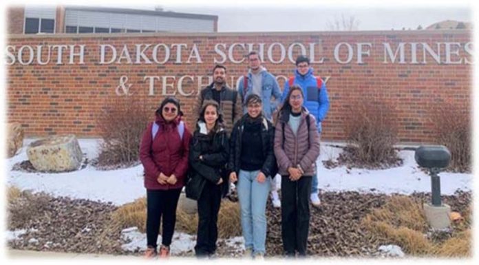 Students of Jaypee University during their tour to international University on Saturday. Students of Jaypee University during their tour to international University on Saturday.