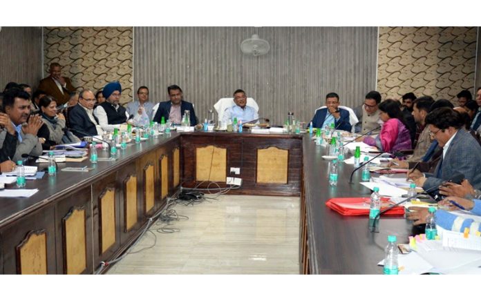 Principal Secretary APD Shailendra Kumar chairing a meeting on Tuesday.