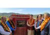 MP Jugal Kishore Sharma, flanked by other BJP leaders, inaugurating Baldoh Bridge in Jammu District on Friday.