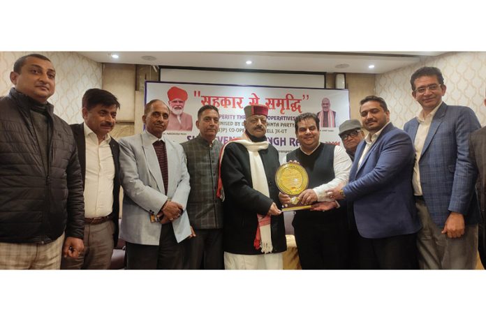 Senior BJP leader Devender Singh Rana during an event on Wednesday.