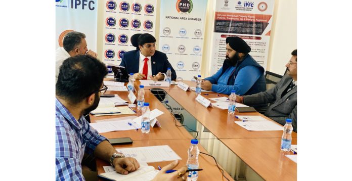 Rahul Sahai chairing a meeting of PHDCCI in Jammu.