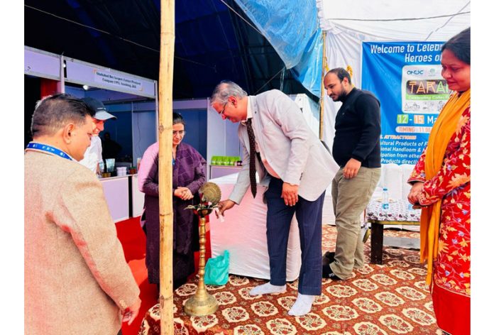 Bhallamudi Sridhar, CGM NABARD, J&K RO inaugurating FPO Mela at Jammu on Tuesday.