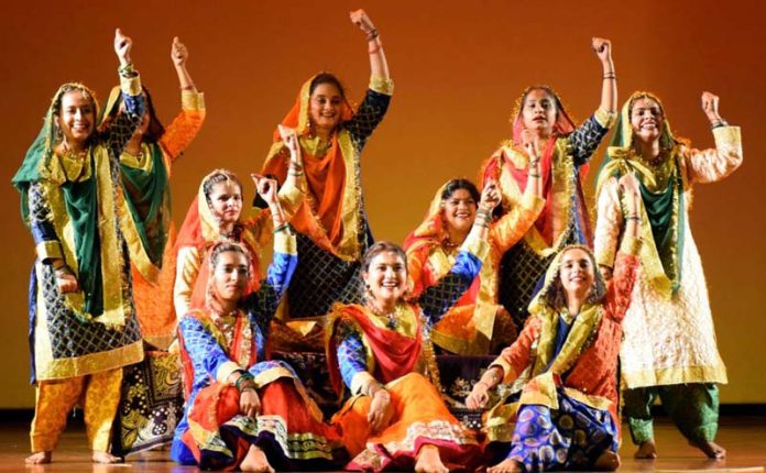 Students performing during the Cultural and Literary Fest ‘Resurgence 2024’ organized by SMVDU.