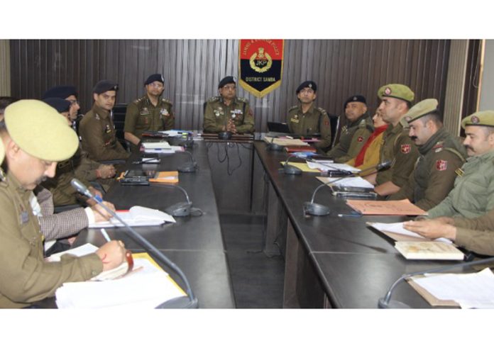 DIG Jammu, Kathua, Samba Range, Dr Sunil Gupta at a meeting in Samba on Wednesday. DIG Jammu, Kathua, Samba Range, Dr Sunil Gupta at a meeting in Samba on Wednesday.