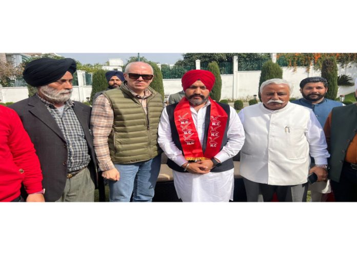 NC vice president Omar Abdullah welcomes Jatinder Singh Lucky & others in party fold in Jammu.