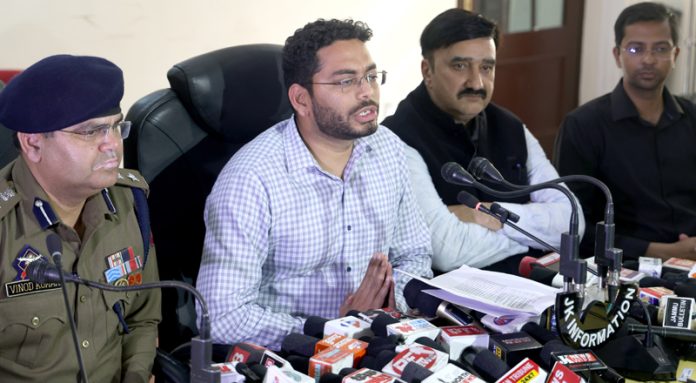 DC Jammu Sachin Kumar Vaishya addressing media persons in Jammu on Tuesday. DC Jammu Sachin Kumar Vaishya addressing media persons in Jammu on Tuesday.