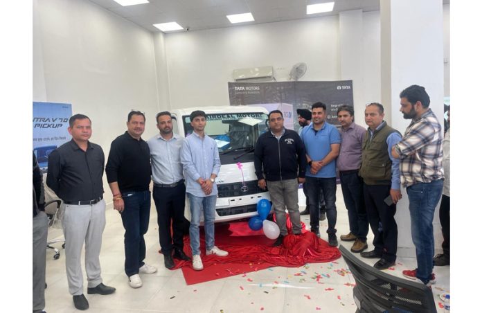 Dignitaries from Fairdeal Motors launching Ace EV in Jammu on Thursday.