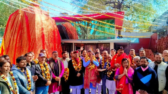 MP Jugal Kishore Sharma during visit to holy town of Katra on Tuesday. MP Jugal Kishore Sharma during visit to holy town of Katra on Tuesday.