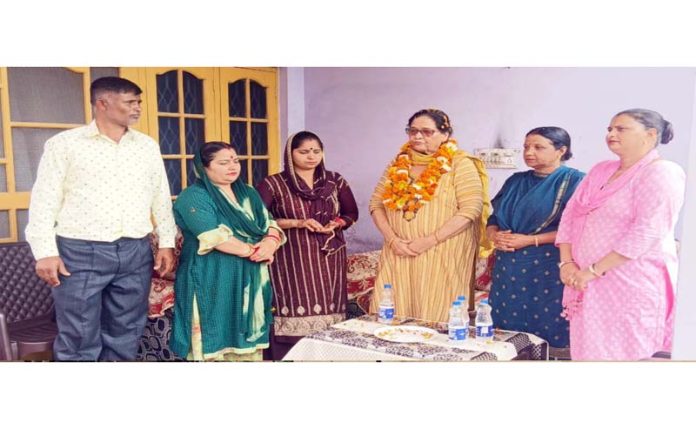 NC leader, Bimla Luthra during a meeting in Vijaypur on Thursday. NC leader, Bimla Luthra during a meeting in Vijaypur on Thursday.