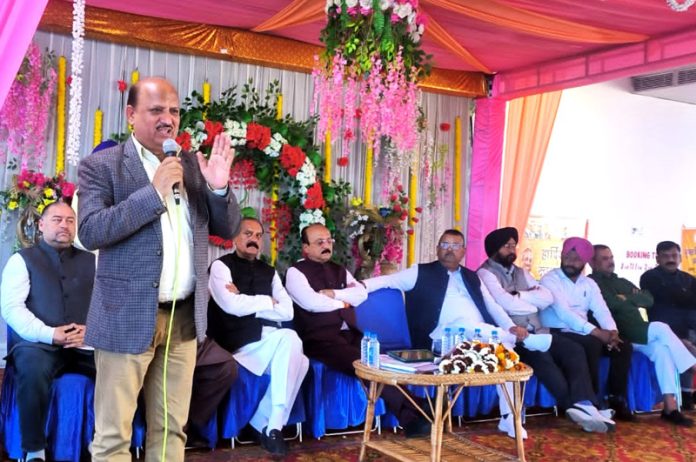 BJP leaders at party meeting at Bishnah on Thursday.