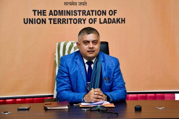 Amit Sharma chairing meeting in Leh on Wednesday. Amit Sharma chairing meeting in Leh on Wednesday.