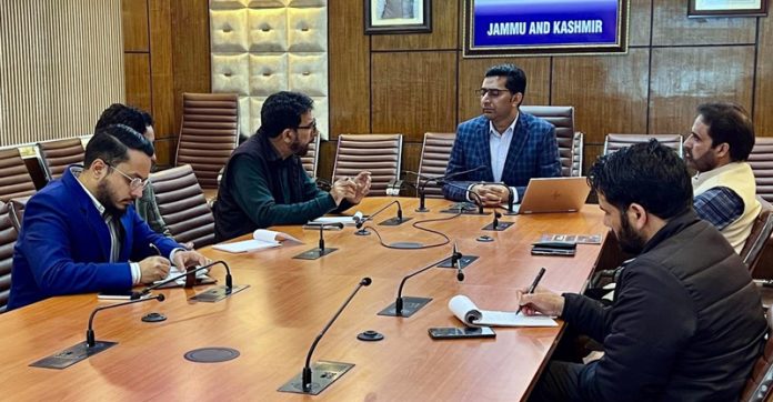 Secretary RDD Dr Shahid Iqbal Choudhary chairing a meeting on Wednesday.