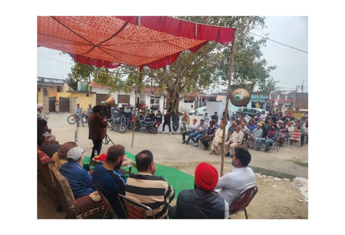 JKPCC general secretary and DDC Member Suchetgarh, Taranjit Singh Tony addressing a public meeting at Chatha, Jammu. JKPCC general secretary and DDC Member Suchetgarh, Taranjit Singh Tony addressing a public meeting at Chatha, Jammu.