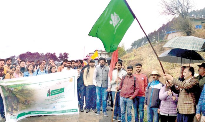 ADC Udhampur Joginder Singh Jasrotia flagging off the Trek on Friday.