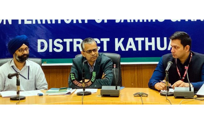 General Observer Dheeraj Kumar chairing a meeting on Friday.
