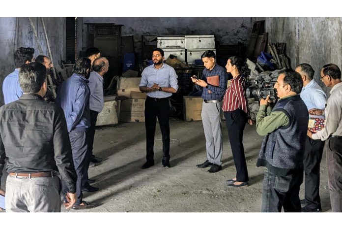 DEO Jammu inspecting polling station on Friday.