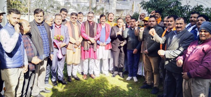 BJP leader, Sanjay Baru with party activists from Kalakot and Sunderbani Assembly segments on Tuesday. BJP leader, Sanjay Baru with party activists from Kalakot and Sunderbani Assembly segments on Tuesday.