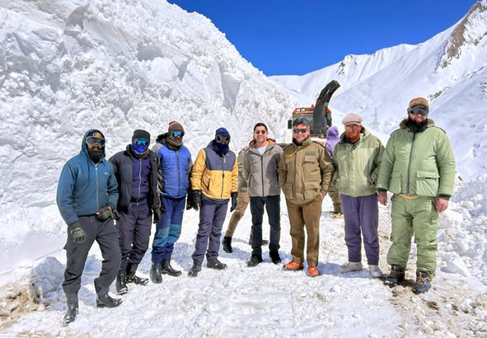 SDM Drass during visit to Zojila axis.