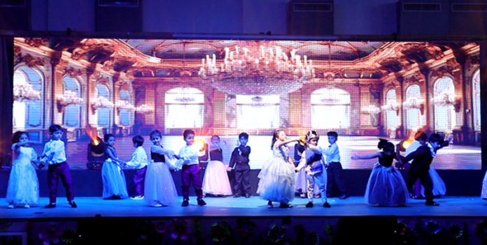 Toddlers performing on stage during the Annual year programme.