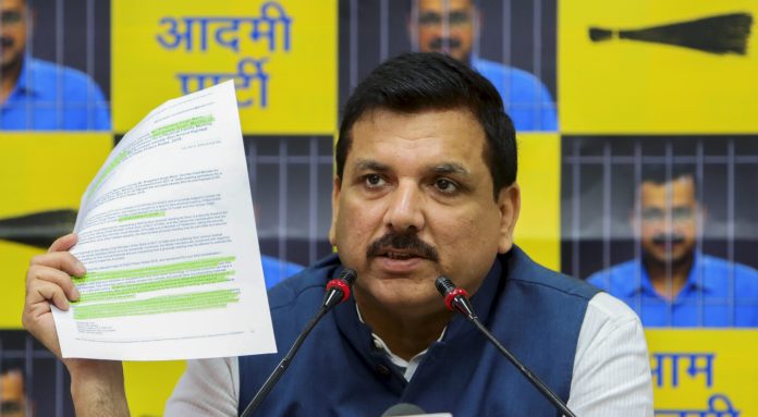 Sanjay Singh addressing media