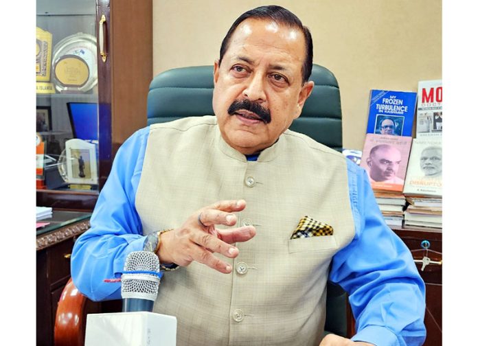 Union Minister Dr Jitendra Singh in an exclusive interview with a national news agency at New Delhi on Sunday. Union Minister Dr Jitendra Singh in an exclusive interview with a national news agency at New Delhi on Sunday.