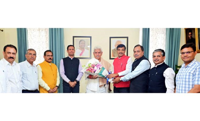 Chairman & MD, PGCIL R.K Tyagi and others during meeting with LG Manoj Sinha at Jammu. Chairman & MD, PGCIL R.K Tyagi and others during meeting with LG Manoj Sinha at Jammu.
