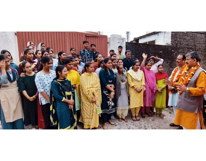 MP (LS) and party candidate for Jammu-Reasi Lok Sabha seat, Jugal Kishore Sharma addressing a public meeting in a border village of Akhnoor on Monday. MP (LS) and party candidate for Jammu-Reasi Lok Sabha seat, Jugal Kishore Sharma addressing a public meeting in a border village of Akhnoor on Monday.