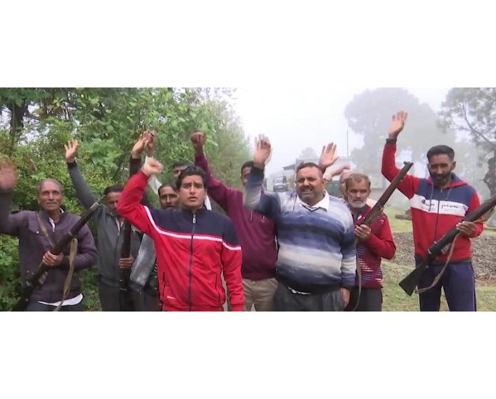 VDC members holding protest in Lam area of Nowshera. -Excelsior/Imran VDC members holding protest in Lam area of Nowshera. -Excelsior/Imran