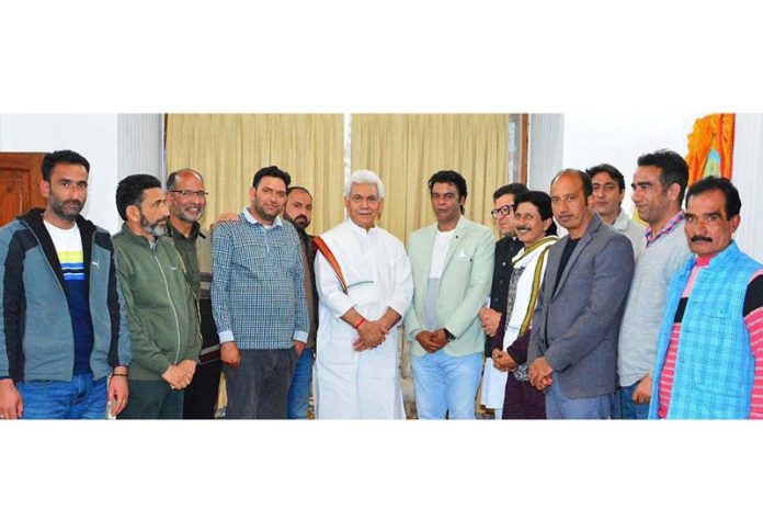 Delegation of JKOBCWA meeting with LG Manoj Sinha.