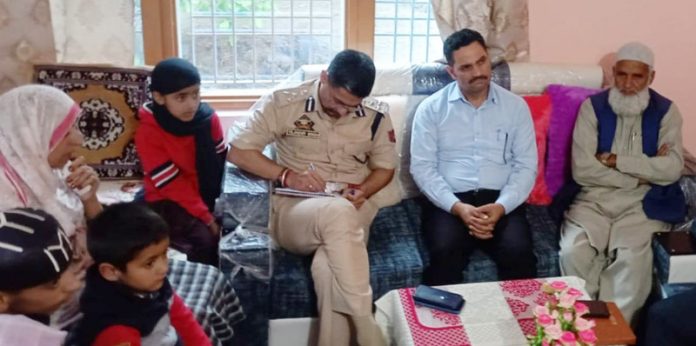 DIG and DC Rajouri during visit to militancy victims house in Shahdra area of Thannamandi.