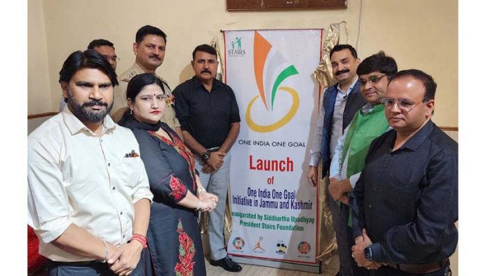 Siddhartha Upadhyay (president of STAIRS Foundation) and other dignitaries on the launch of J&K Chapter of the Foundation. -Excelsior/Rakesh Siddhartha Upadhyay (president of STAIRS Foundation) and other dignitaries on the launch of J&K Chapter of the Foundation. -Excelsior/Rakesh