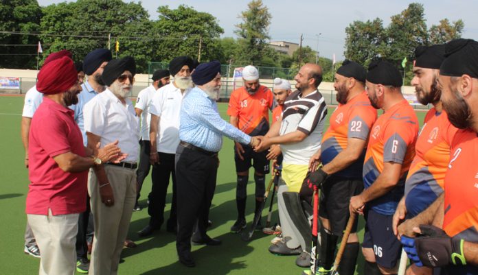 Chief Guest interacting with players before hockey match at Jammu on Wednesday. Chief Guest interacting with players before hockey match at Jammu on Wednesday.