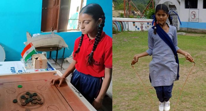 Students busy in sports activities in school premises during Intramural Sports competitions initiative at Kathua.