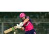 Jos Buttler playing a shot during his knock of 107 runs not out against KKR.