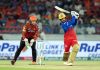 Rajat Patidar playing a brilliant shot during a match against SRH at Hyderabad.